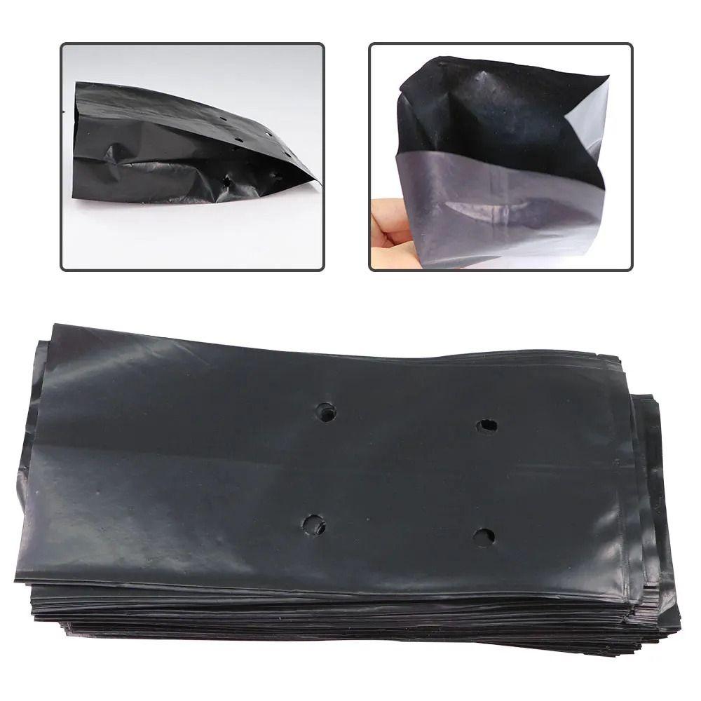 100Pcs PE Kunststoff Pflanzung Tasche Verdicken Sämling Tasche für Garten Obstgarten Baum Umpflanzen