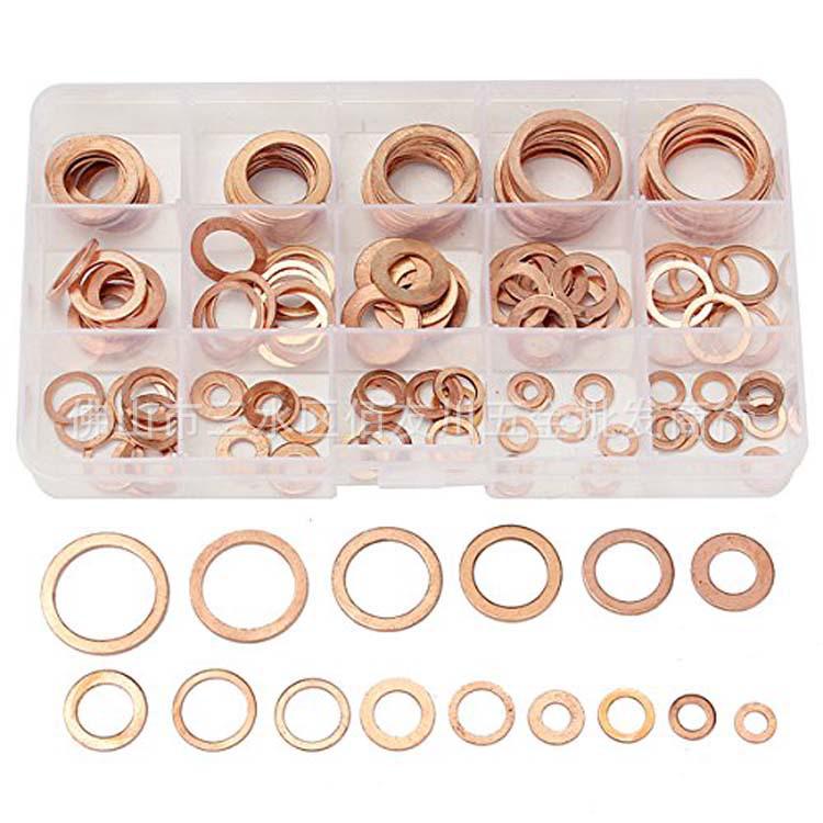 150-Piece Brass Oil Seal Gasket Set: Includes M5-M22 Copper Flat Washers.