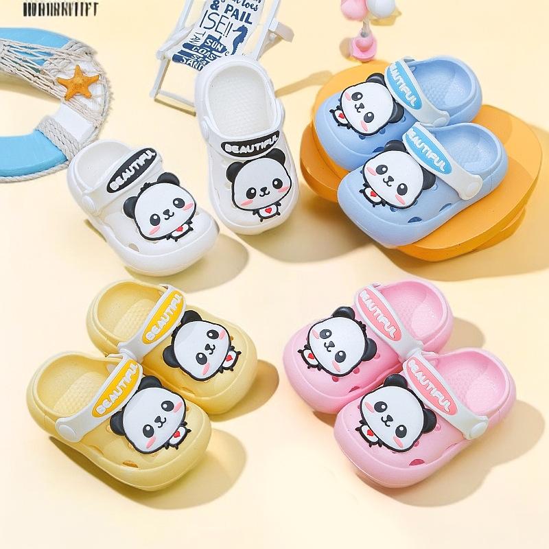 Panda children's clogs, girls' non-slip summer sandals, boys' slippers, baby outdoor soft-soled indoor shoes