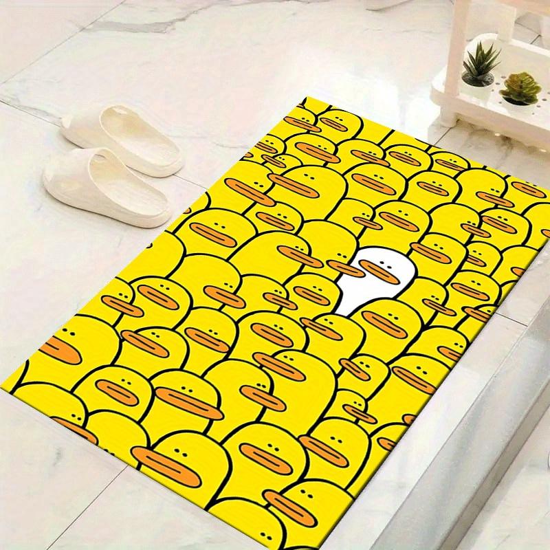 1 Stück Teppich mit Muster kleiner gelber Ente, rutschfest, nicht fusselnd, schmutzabweisend