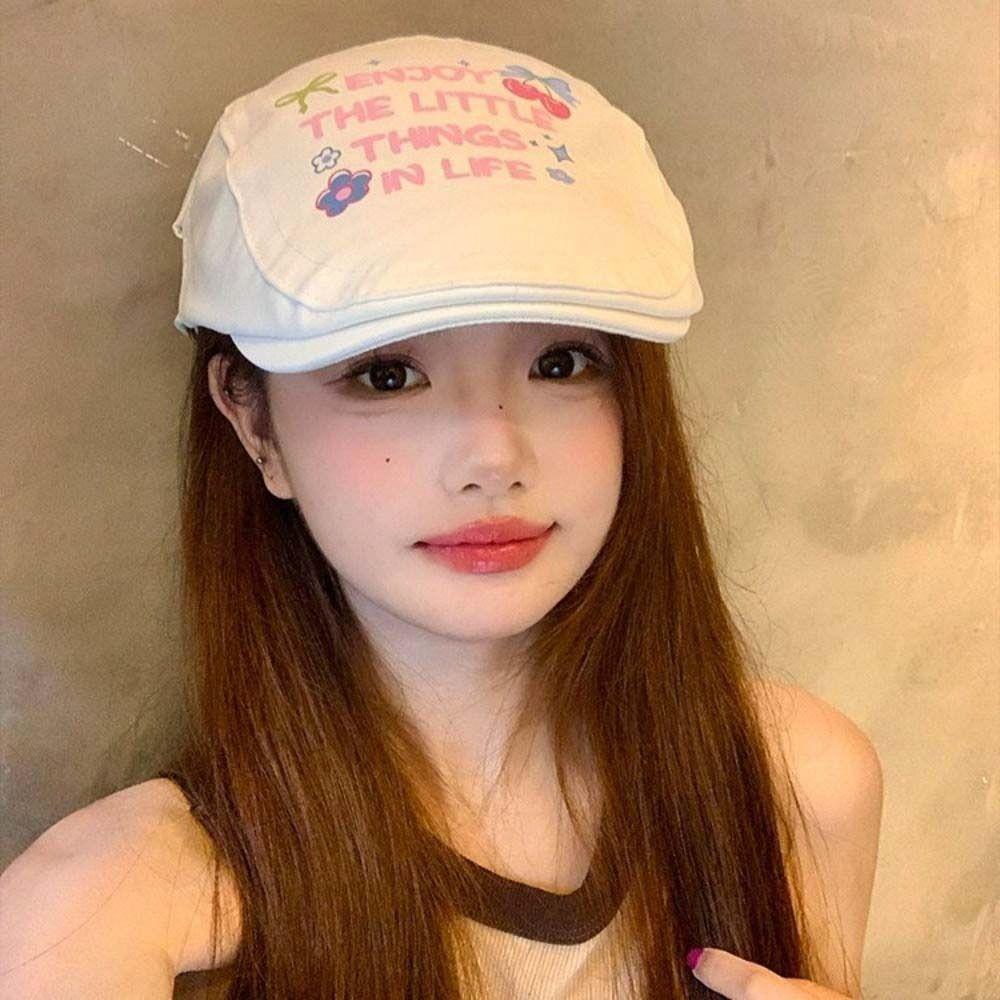 Cherry Y2k Beret Embroidey Painter Hat Fashion Graffiti Forward Hat  Unisex