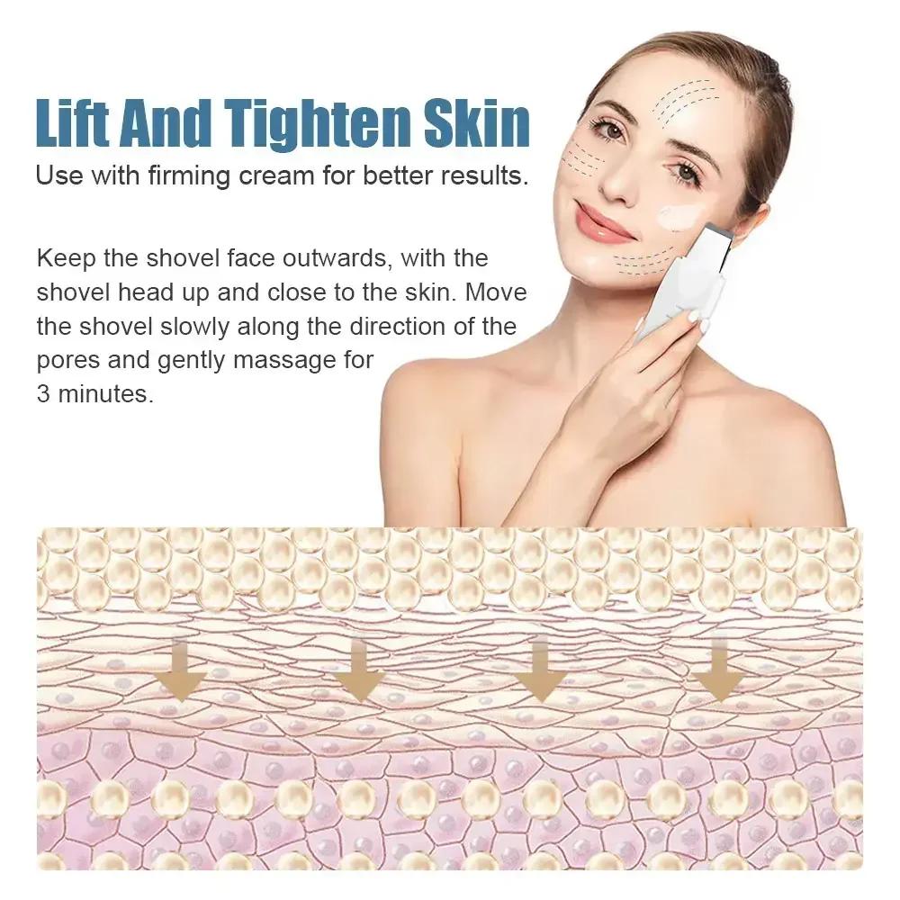 Face Scrubber Skin Spatula Facial Silicone Pore Cleaner Rechargeable for All Skin Types Blackhead Removal Tools for Deep Cleansing & Exfoliation