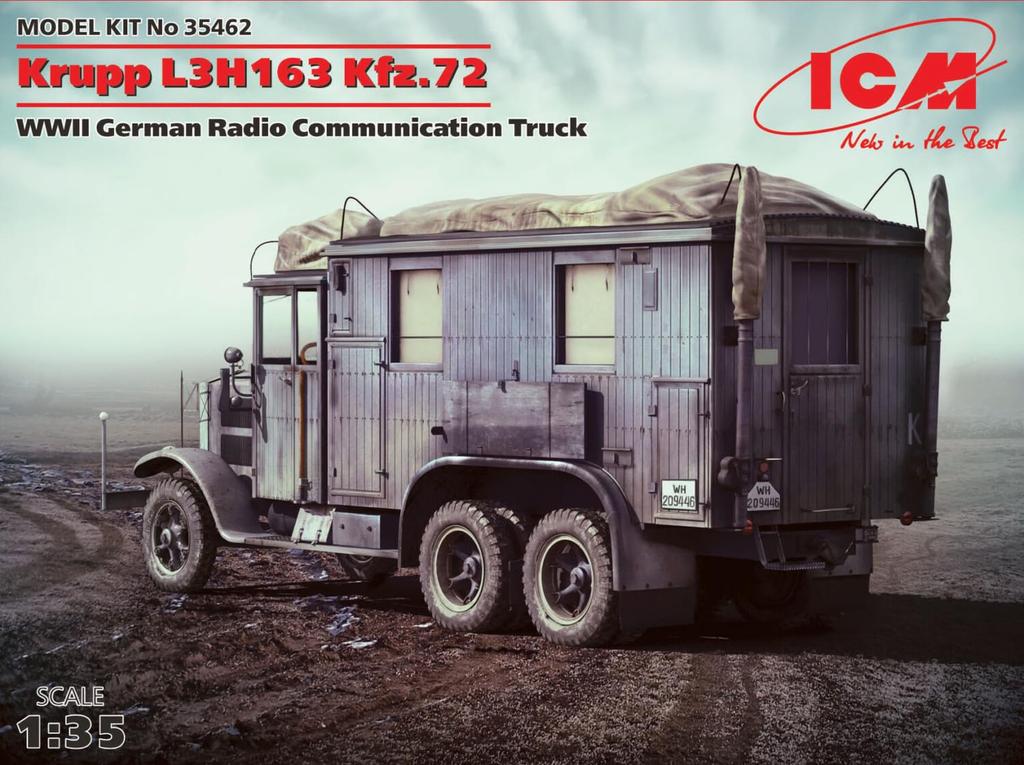 ICM 1/35 Scale German Krupp L3H163 Kfz.72 Radio Command Vehicle Plastic Model 35462