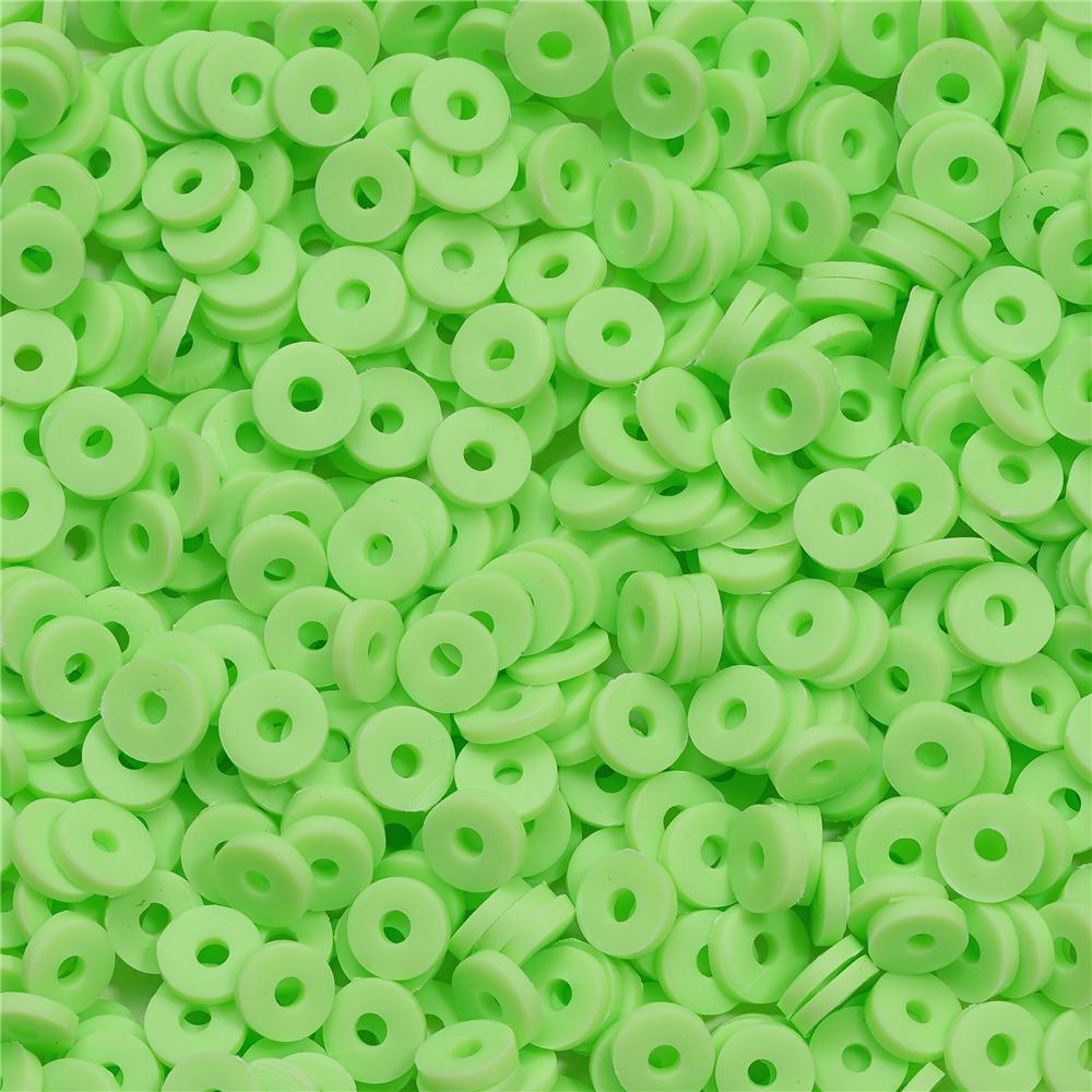 350pcs 6mm Flat Round Polymer Clay Beads Loose Spacer Beads for Jewelry Making DIY Needlework Bracelet Necklace Accessories