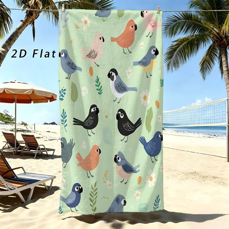 Cute Ladybug Colorful Daisy Butterfly Print Beach Towel Quick Dry Microfiber Large Towel For Pool Beach Bath Outdoor Use