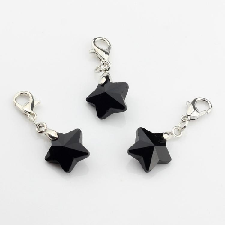 Popular Alloy Earrings Accessories Colorful Five-Pointed Star Pendant Keychain Lobster Clasp Keyring Bag Accessory