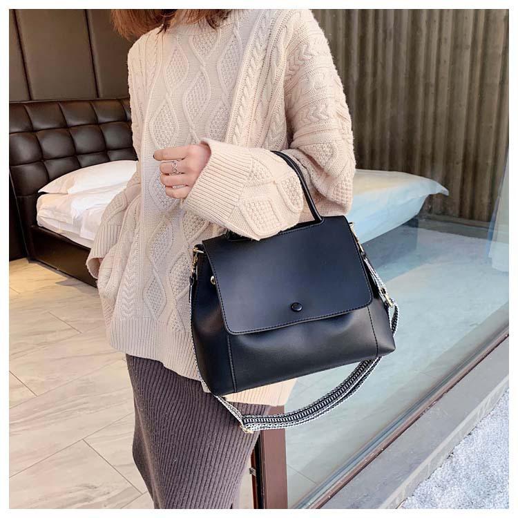 Damen PU Ledertasche Hohe Kapazität Monochrome Umhängetasche Weibliche Reise Umhängetasche Blau Wintermode