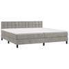 3141563 vidaXL Bed with Box Spring and Mattress Light Grey 200x200cm Velvet