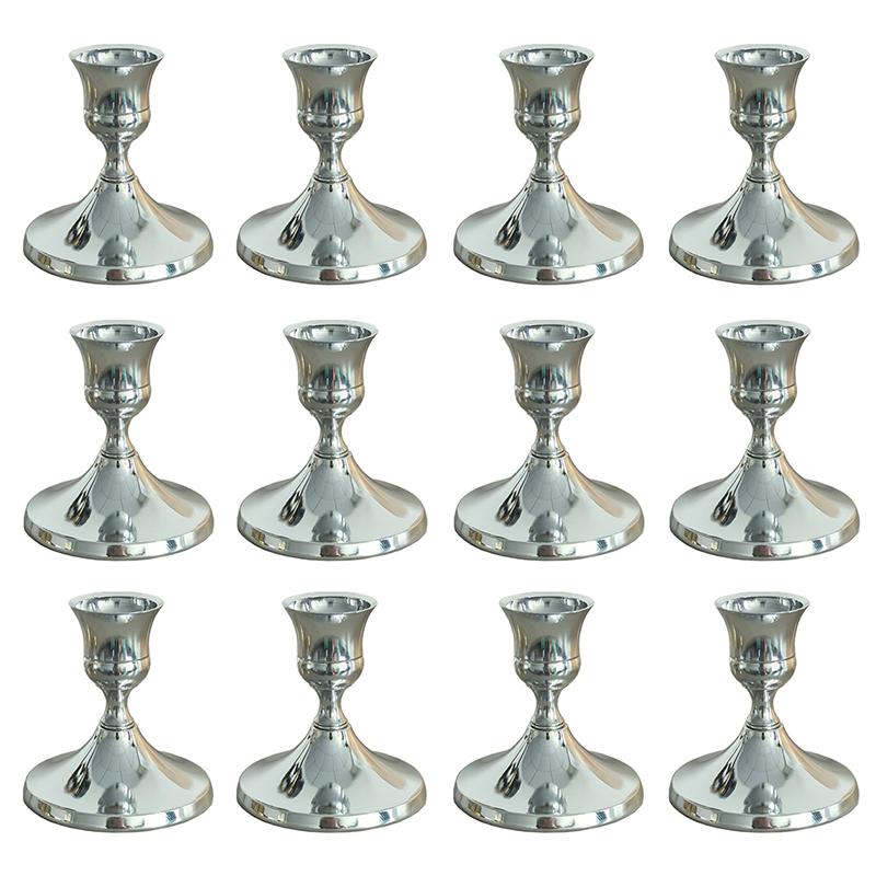 Vintage And Elegant Aluminum Tabletop Candlesticks Suitable For Valentine'S Day And Wedding Decorations