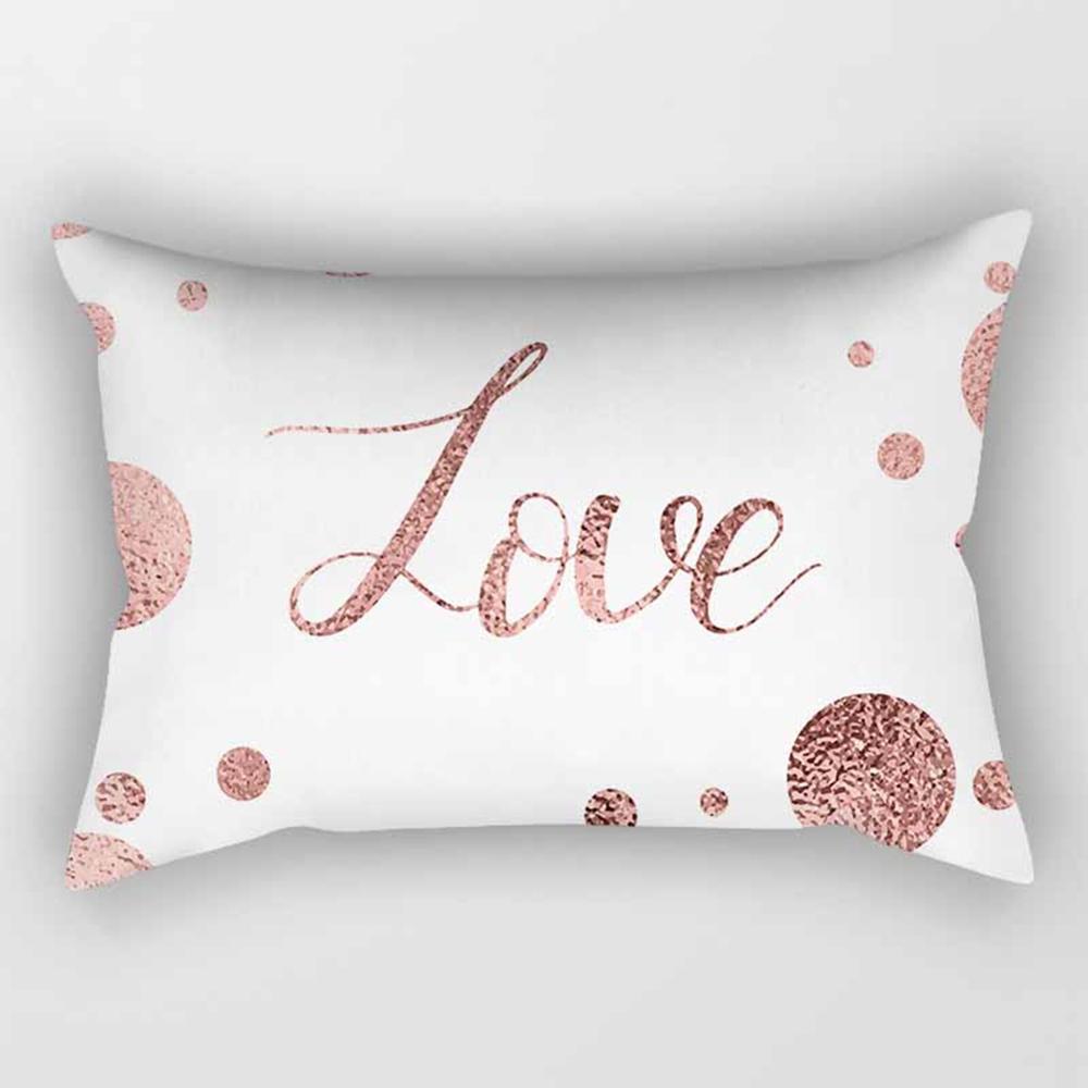 Federa rettangolare a righe geometriche rosa 30 * 50 cm Divano Abbraccio Cuscino Fodera per cuscino Soggiorno Camera da letto Elegante decorazioni per la casa