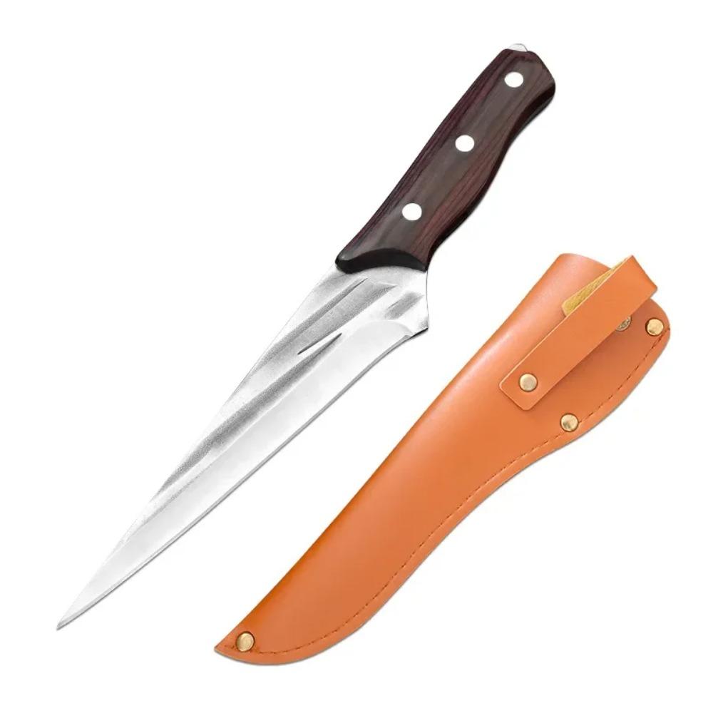 Barbecue Knife Slicing Meat Fruit Fish Filleting Utility Knife Kitchen Knives Wood Handle Forged Blade Chef Cooking Boning Knife