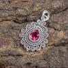 Schmuck mit rosa Turmalin-Edelstein, Anhänger aus massivem 925er Sterlingsilber, Handgefertigter wunderschöner Silberanhänger als Hochzeitsgeschenk