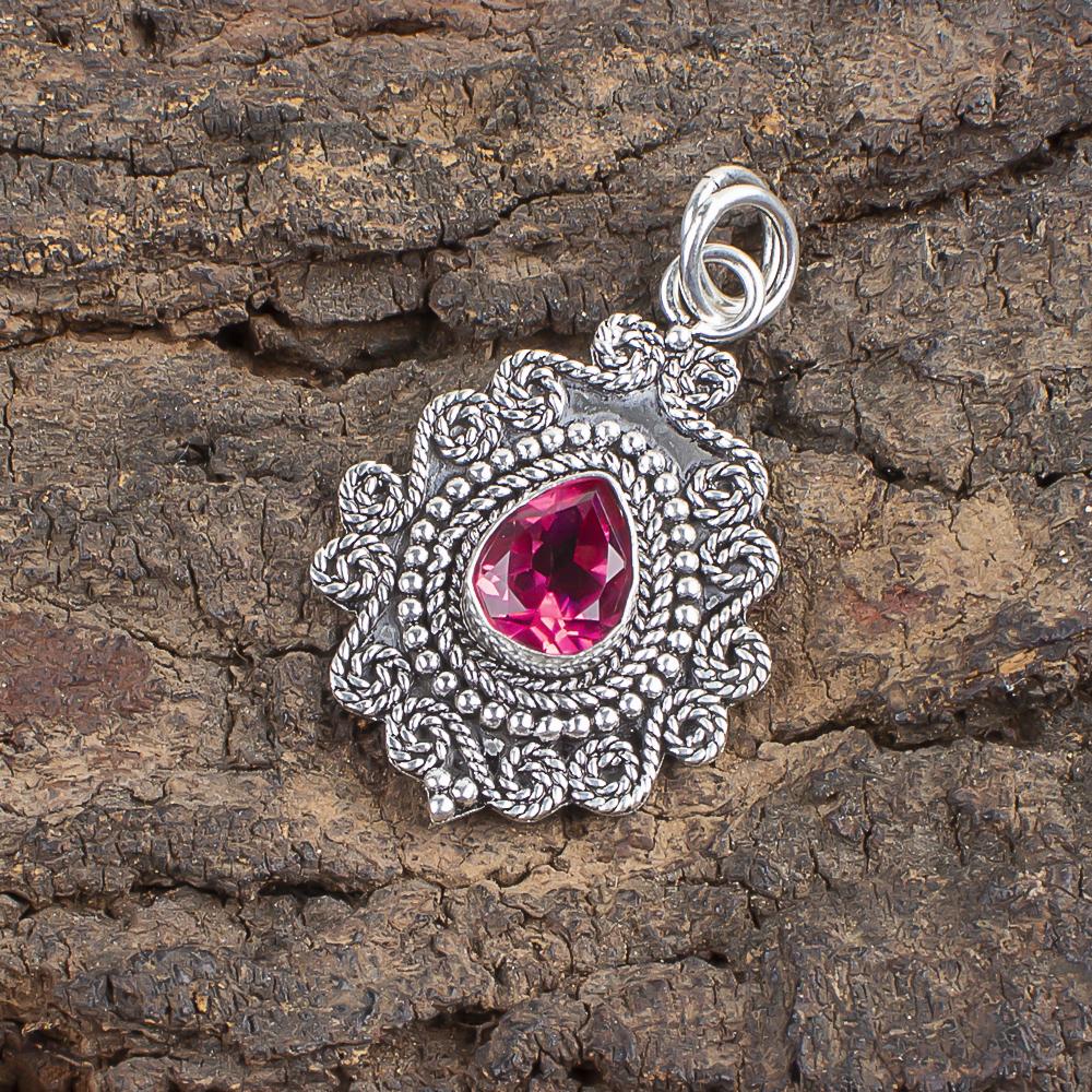 Pink Tourmaline Gemstone Jewelry, 925 Solid Sterling Silver Pendant, Handmade Gorgeous Silver Pendant For Wedding Gift