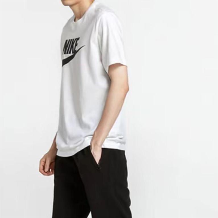 Nike Letter Logo Design Round Neck Pullover Short Sleeve Simple Breathable Mid Waist Drawstring Shorts Casual Sports Suit AR5050-101+DM4742-010