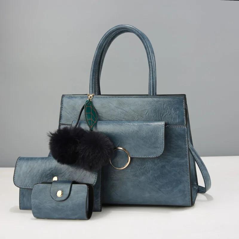 High Quality Leather Women Crossbody Shoulder Bags  New 3 Piece Set Luxury Purses and Handbags Women Bags