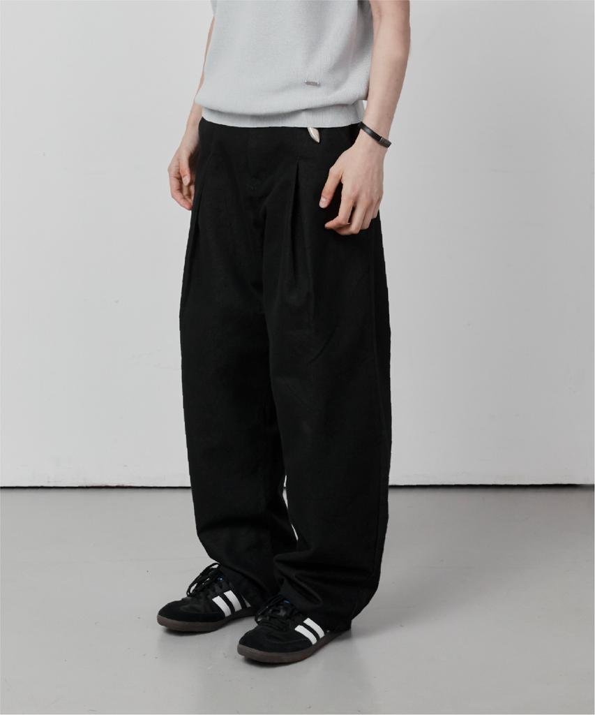 Ssei Essential Cotton Wide Twill Pants Black