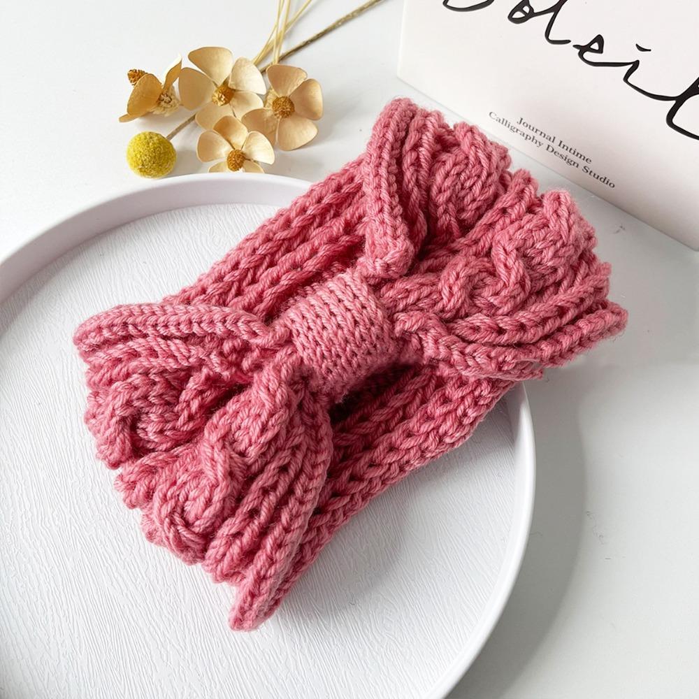 Bow Knot Bow Headband Ear Warm Wool Knitting Headdres  Winter Hair Accessories