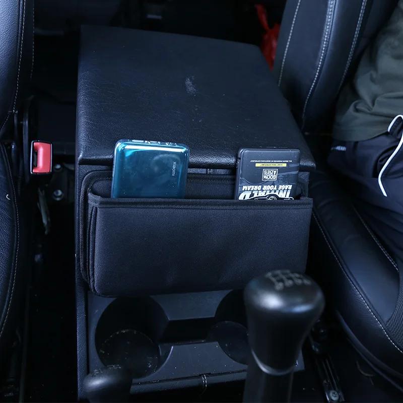 For Land Rover Defender 90 110 130 04-18 Oxford cloth Black Car Armrest Box Storage Bags cell phone Storage bag Car Accessories