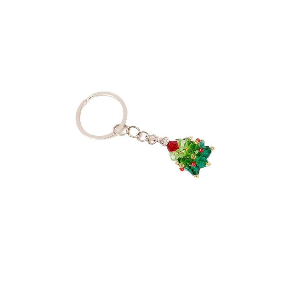Crystal Christmas Tree Pendant Keychain Charm - Festive Accessory & Gift