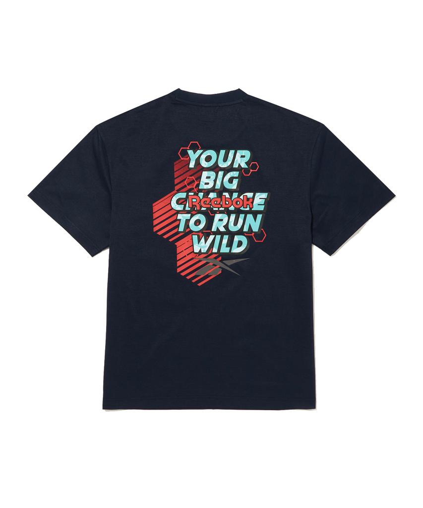 REEBOK Wild Run T-Shirt - Navy
