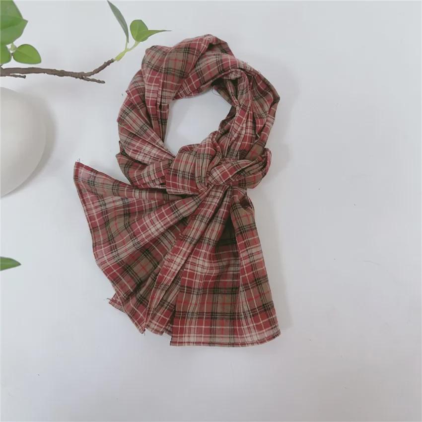 Reiner Baumwoll-Schal mit garngefärbtem Karomuster in über 20 Farben