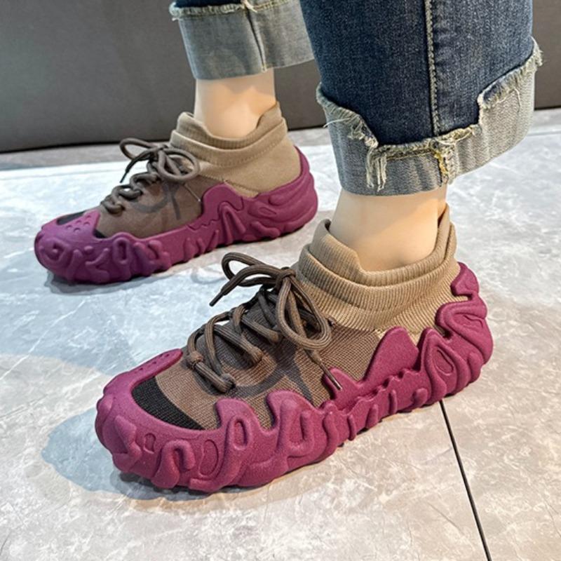 

Женские кроссовки 2025 года, весна, новые женские туфли на плоской подошве, модная повседневная обувь, роскошные дизайнерские простые однотонные вулканизированные туфли 40 фиолетовый