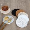 Boho Cotton Coaster Set with Holder Absorbent Heat-Resistant Placemats for Kitchen Dining Non-Slip Reusable Rustic Home Decor for Cups Mugs