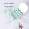 Portable Leak-Proof Contact Lens Case with Mirror - Stylish Double-Compartment for Colored Lenses