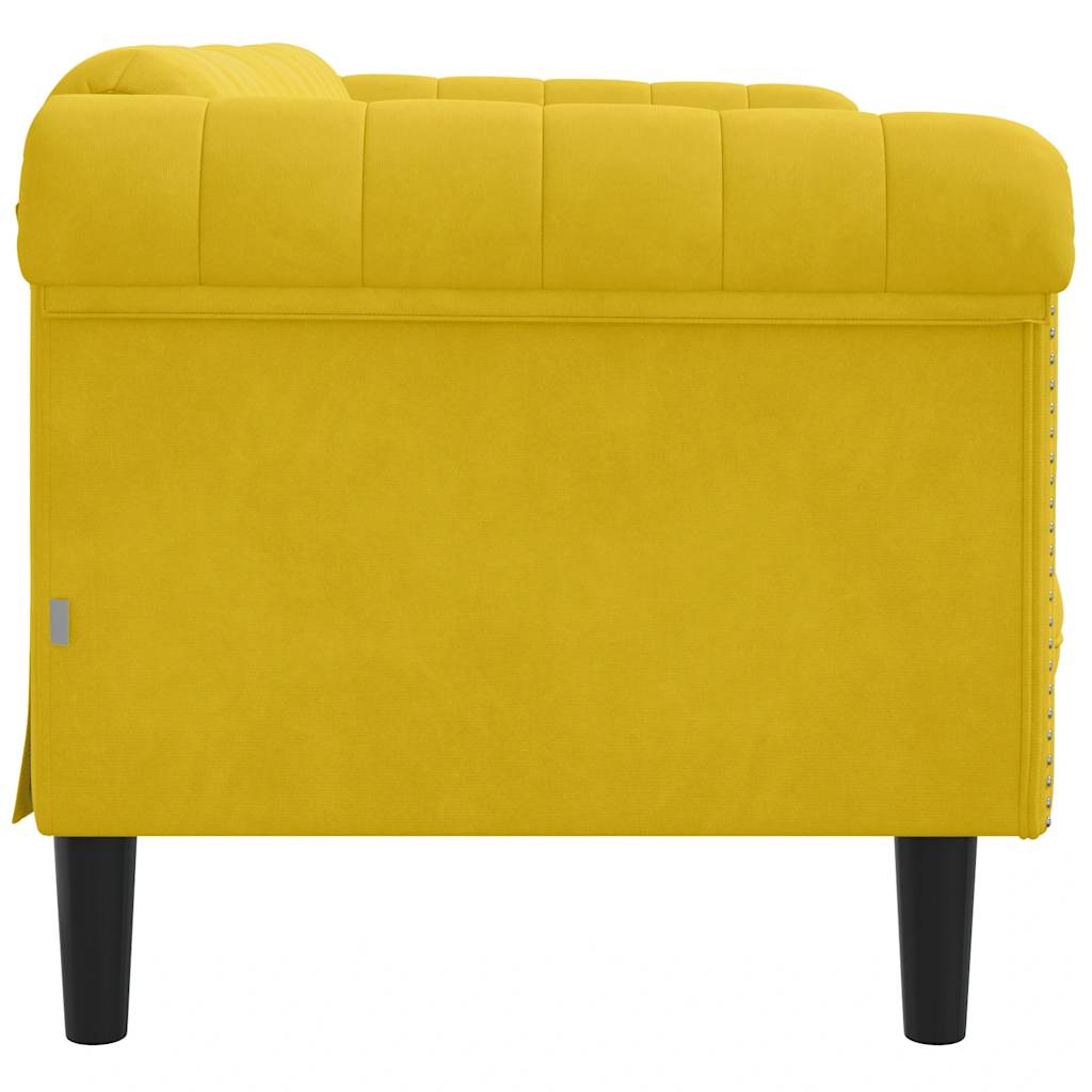 2 Seater Sofa Yellow Velvet