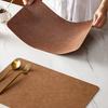 New Washed Square Placemat Double-Sided Wipeable PU Leather Placemats Heat Resistant Kitchen Table Mat Cowhide Pattern Placemat