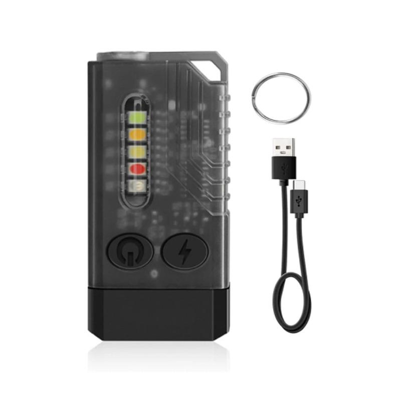 

Мини лазерная ручка-фонарик EDC брелок, перезаряжаемая лампа Type-C, кемпинговый фонарь для рыбалки с магнитом, УФ-свет, зуммер, световая сигнализация 800LM-1PC