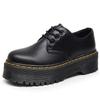 Martin bootgat kleine leren schoenen dames lage schacht, leer zacht leer ronde neus casual student muffin zool korte laarzen