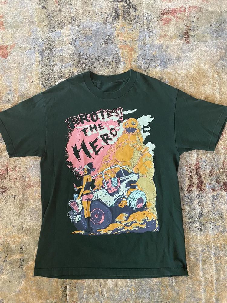 Vintage Green Protest The Hero Graphic Band Tee Shirt ZL461  Unisex T-Shirt XXXL