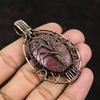 Baum des Lebens Rhodonit Anhänger Edelstein Anhänger Kupferdraht umwickelter Anhänger Designerschmuck Handgefertigter Rhodonit Anhänger Baum des Lebens Schmuck