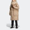 adidas Originals Trefoil Long Down Jacket With Pure Zip Hooded Mid-Length Men Outerwear Khaki HS7290