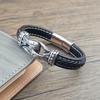 Fashion Woven Leather Rope Bracelets Punk Style Classic Stainless Steel Simple Design Magnet Buckle Charm Male Jewelry Gift