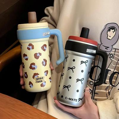 Portable Large Capacity and High Aesthetic 316 Insulated Cup for Girls, Straw Cup, Ice Cream Cup, Men's Tea Water Separation Cup