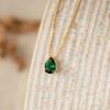 St. Delan Stainless Steel Zircon Teardrop Necklace - December Birthstone