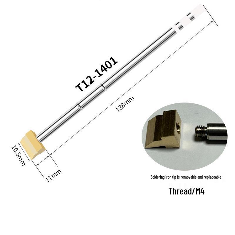 T12 Chisel Type Soldering Iron Tip - Wide, Enlarged, and Flat Spatula Type