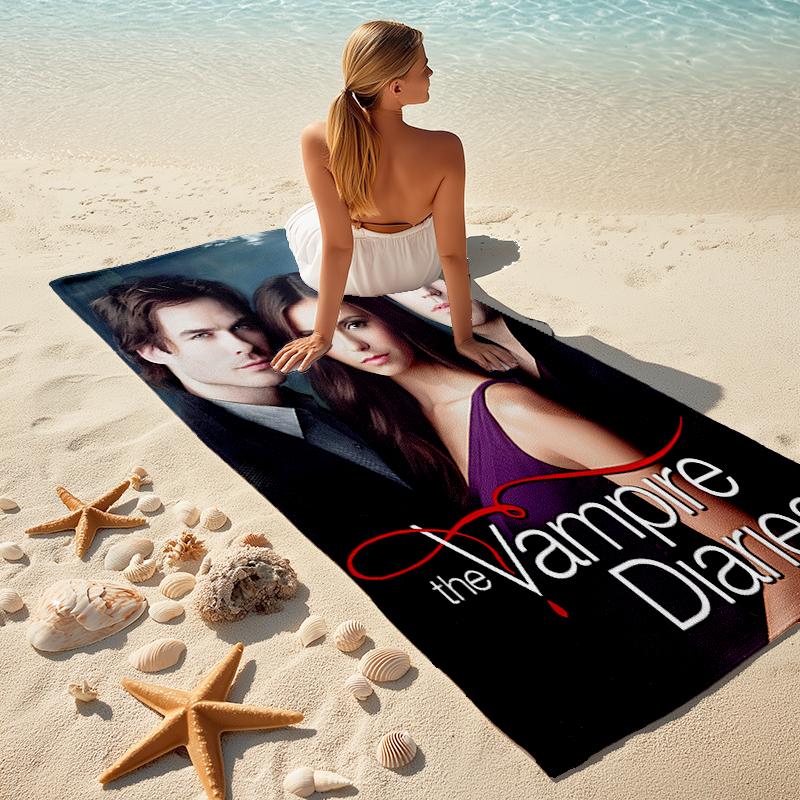 1pc The Vampire Diaries1 Beach Towel, Comfortable and Thick, and Swimming/Bath/Picnic/Camping Towel, Suitable for Seaside Beaches