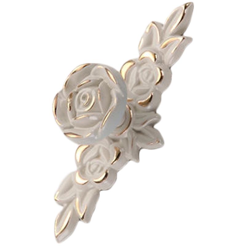 Euro Rose Cabinet Knobs Vintage Exquisite 3D Zinc Alloy Flower Drawer Pull Handles for Kitchen