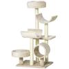 Cat Tree 105cm Cat Tower with Tunnel, Platforms Cat Scratching Post with Sisal Scratching Posts, for Cats up to 5 kg, Beige