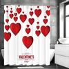 Valentinstag Liebe Duschvorhang, Badezimmer Dekorativer Duschvorhang, Wasserdichter Duschvorhang mit Haken