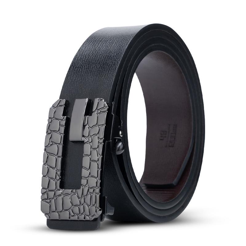 Men's Trendy Casual Leather Belt with Automatic Buckle
