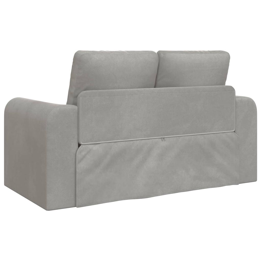 Grey Sleeper Sofa 148 X 71 X 83 Cm Velvet