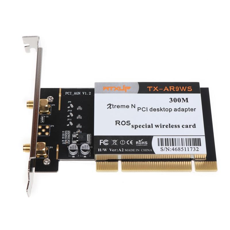 PCI k-kort, Trådløst WiFi-kort AR9223 300M PCI Stasjonær PC - Bånd 2,4/5 GHz Trådløst Stasjonær PC k-kort