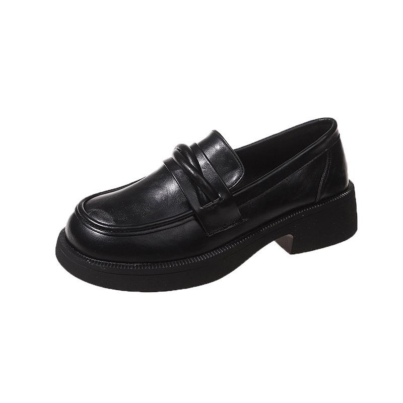 

Platform loafers women s 2025 autumn new women s shoes, one-pedal jk single shoes to increase the height of British style small leather shoes 35