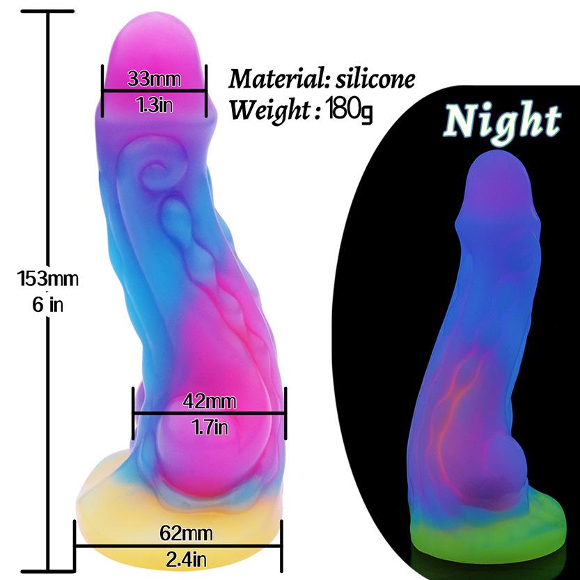 Luminous Silicone Realistic Dildo for Anal and Vagina Massage - Unisex Sex Toy