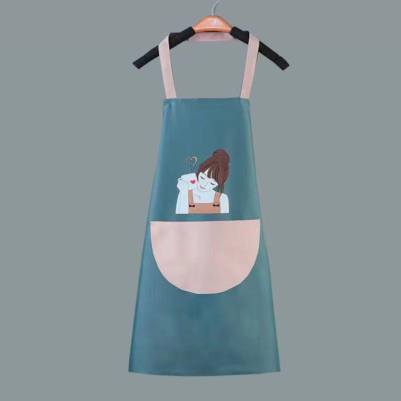 Waterproof Oil-Proof PVC Kitchen Apron with Wipe Hands Feature