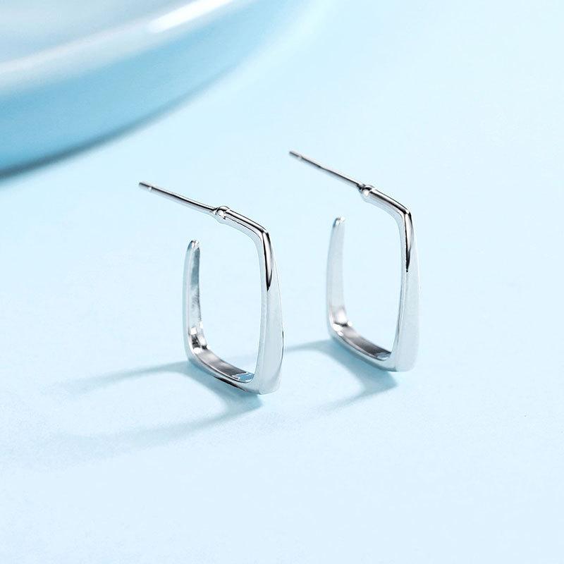 Simple Design Geometric Square Line Earrings Temperament Commuting Temperament Earrings Light Luxury